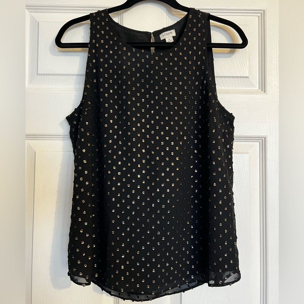 J Crew Factory Black and Gold Halter Tank